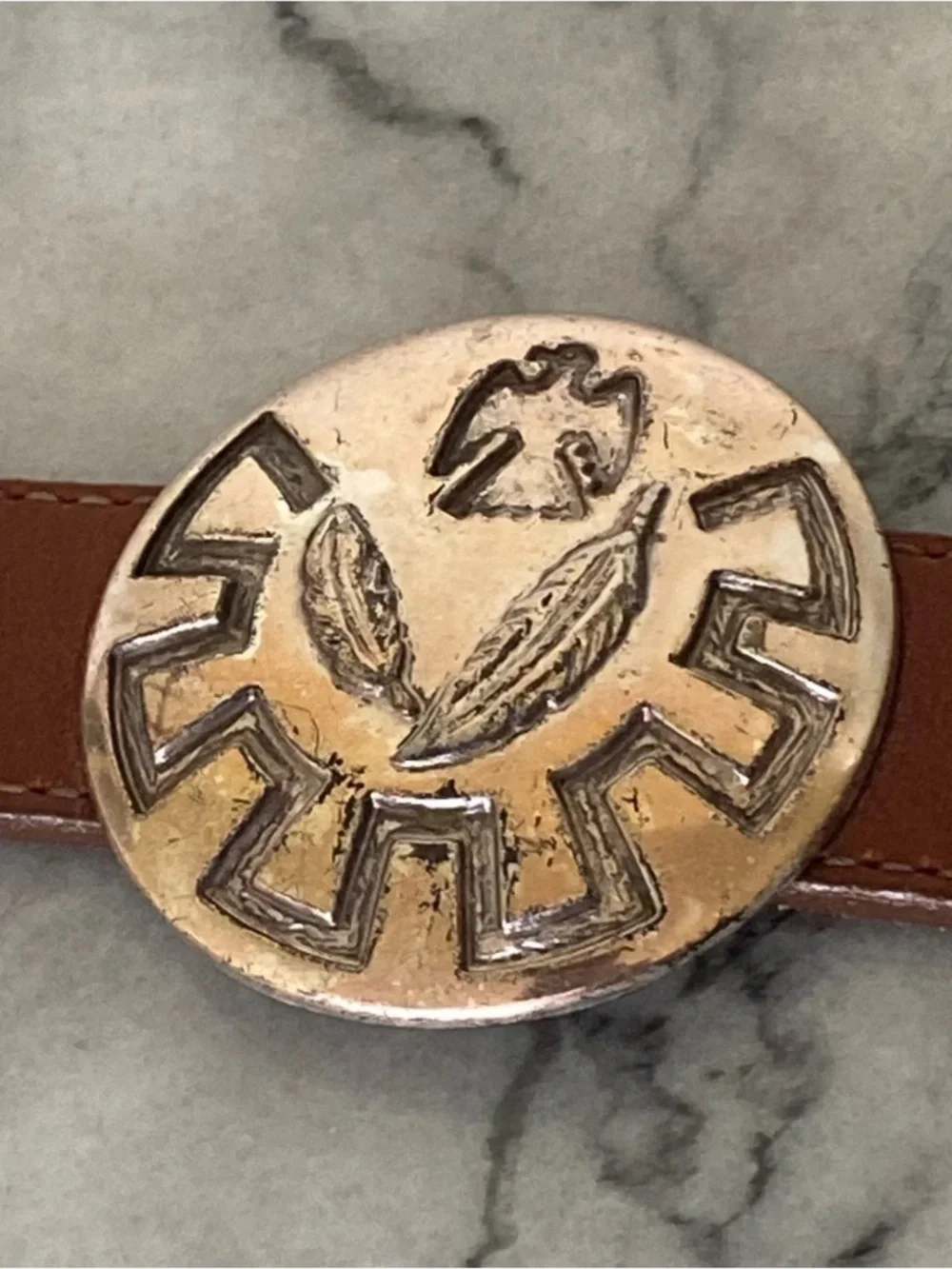 Vintage Justin Heavy Concho Cowboy Belt STAMPED RARE FIND